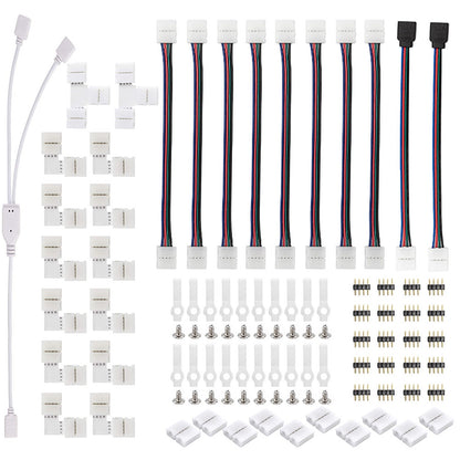 75Pack/Set 4Pin RGB 5050 LED Connectors LED Strip Light Adapters Accessories