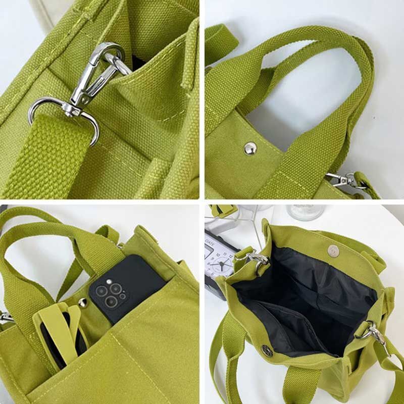 Fashion Handbag Canvas Tote Student Shoulder Bag Messenger Bags Magnetic Buckle