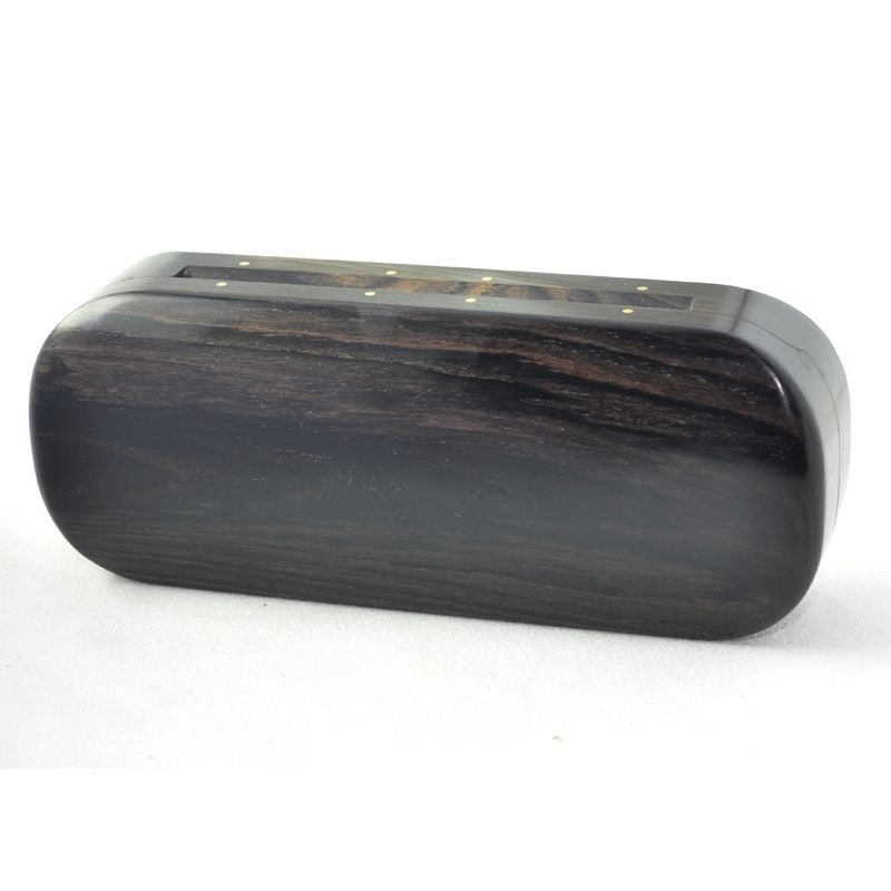 Ebony Wood Glasses Case 163x68mm Soft Lined Hard Sunglasses Storage Box