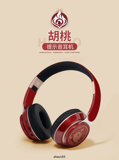 Genshin Impact Hu Tao Wireless Bluetooth Headset Cosplay Earphone Headphones