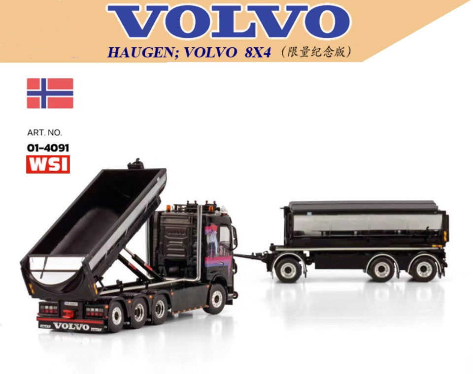 1:50 WSI HAUGEN VOLVO FH4 8X4 Asphalt Transport Truck Vehicle Diecast Model