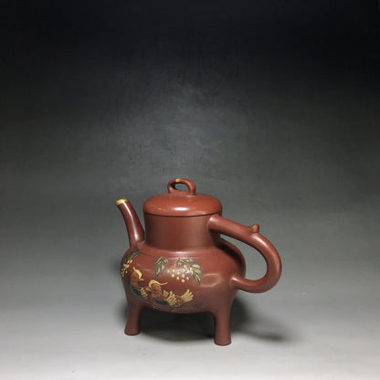 Chinese Yixing Zisha Clay Handmade Exquisite Teapot （三足 底款：大彬）