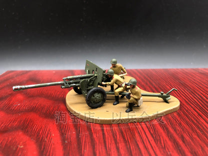 1: 72 Soviet World War II ZIS-3 Anti-tank gun +3 Artillery Soldier Model