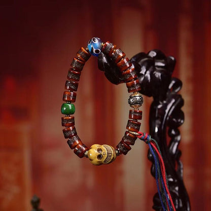 10*8mm Tibetan Barrel Bead Bracelet Single Circle Buddhist Beads Glass Accessory