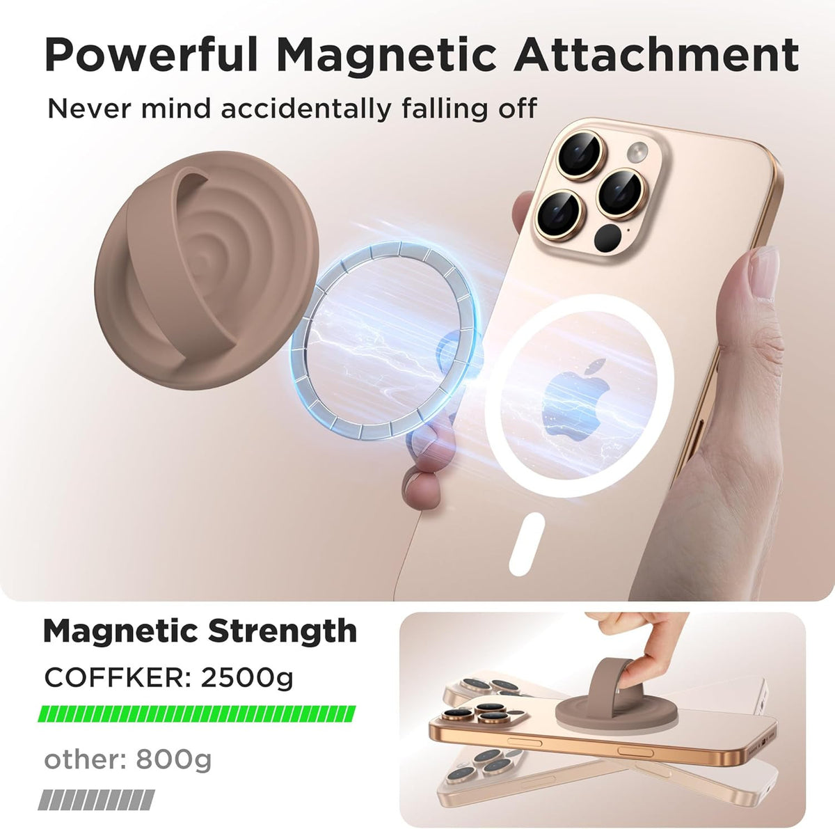 Magnetic Phone Grip Ring Holder, Liquid Silicone Magnet Cell Phone Grip Finger L