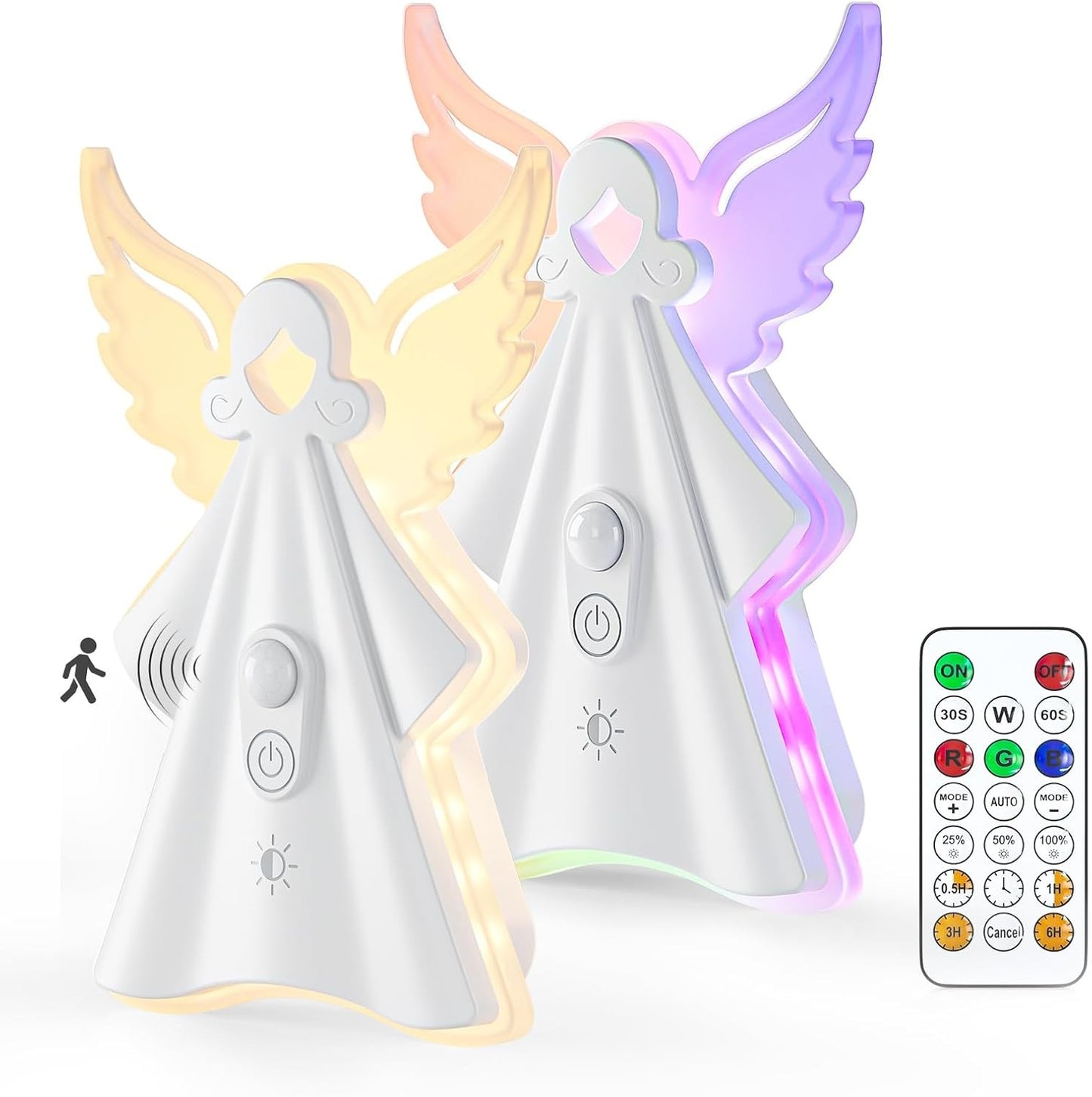 Night Lights Motion Sensor,Rechargeable LED Light with Remote,18 Colors Dimmable