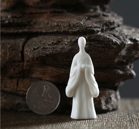 2.2" Chinese White Porcelain Ceramics Buddhism Buddha Figurine Statue Statues