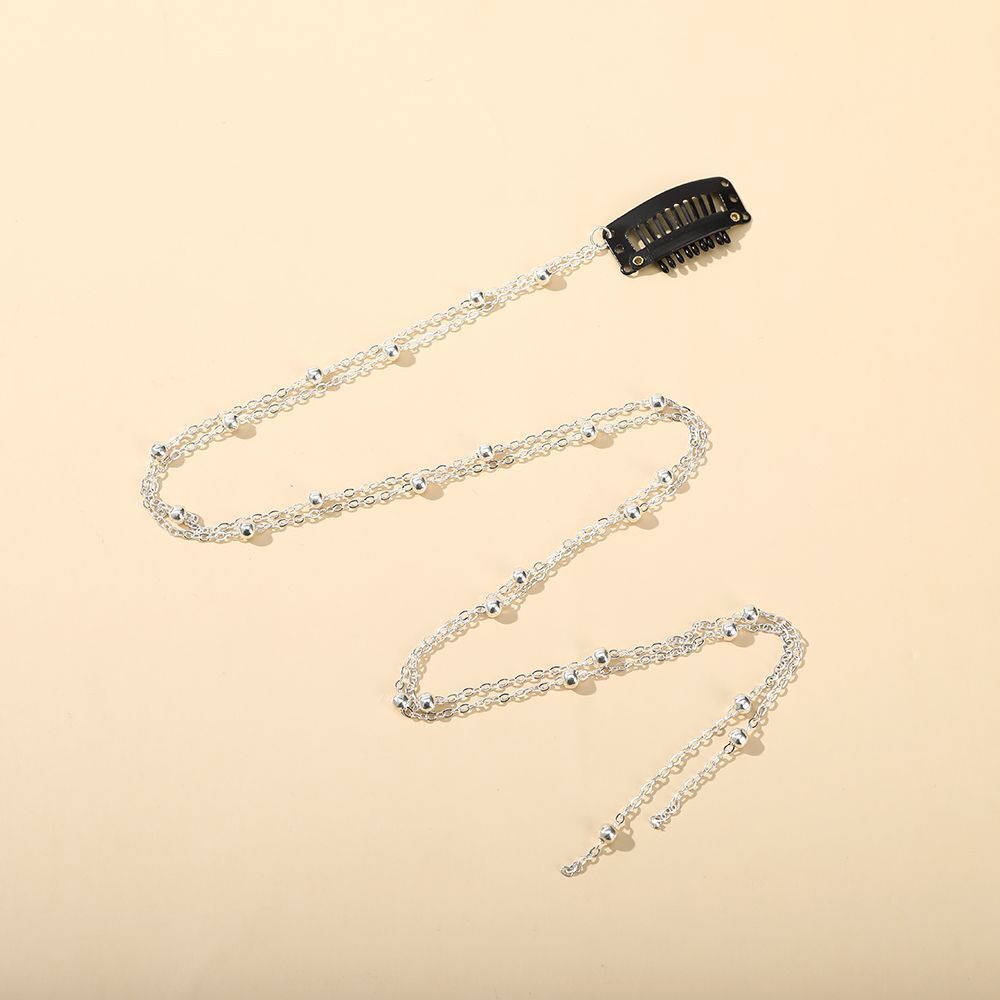 Women Tassel Hair Clip Alloy Shiny Chain Hairpin Barrettes Braided Headband Pony