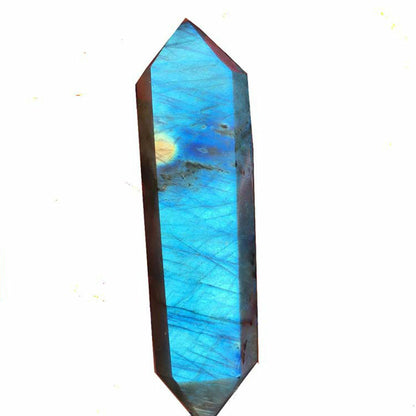 1pc Natural Labradorite Quartz Crystal Point Wand Reiki Healing Obelisk