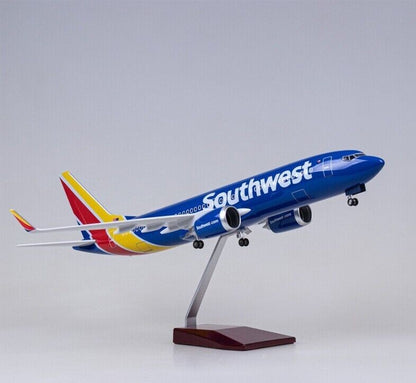 47CM Southwest BOEING 737-800 Airplane Led Sound-controlled Light Resin Model