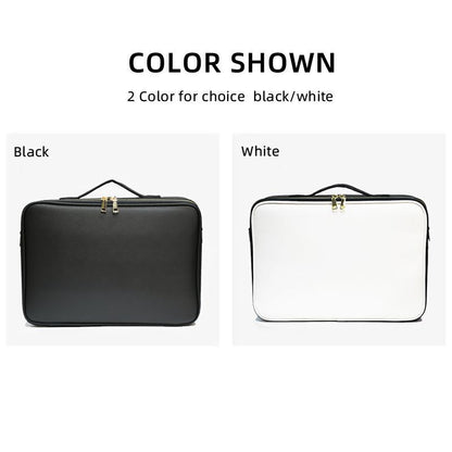 Leather Clapboard Cosmetic Bag Professional Make Up Case Storage Handbag Travel