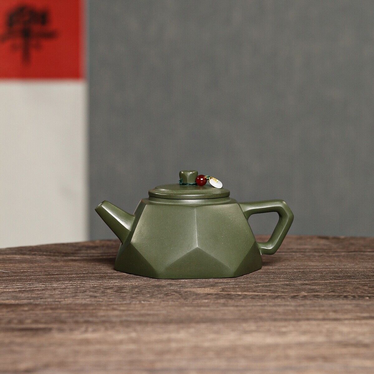Original Ore Real Yixing Zisha Green Clay Tea Pot 9 Infuser Holes Handmade Pot