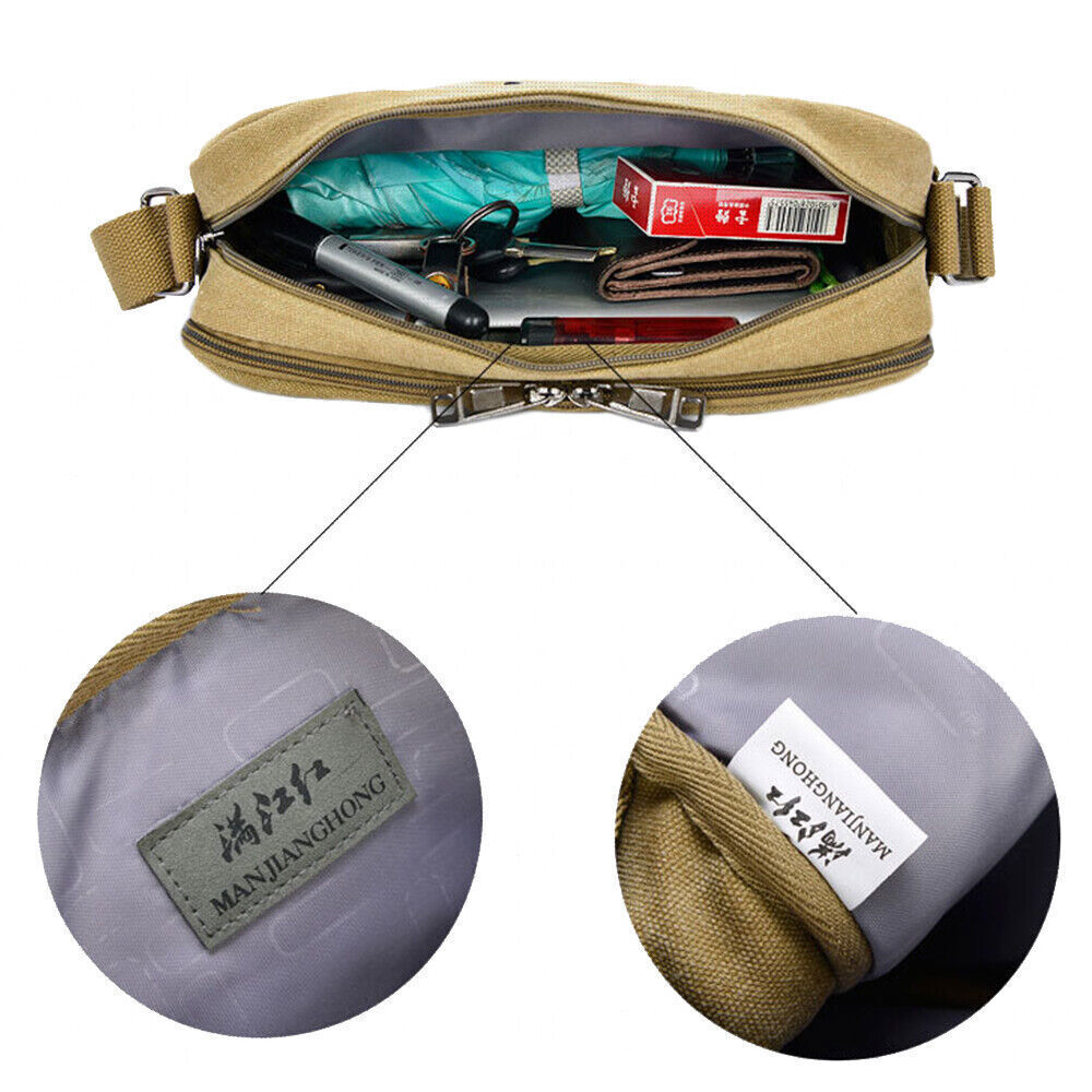 Men Vintage Military Canvas Crossbody Bag School Satchel Messenger Shoulder Bags