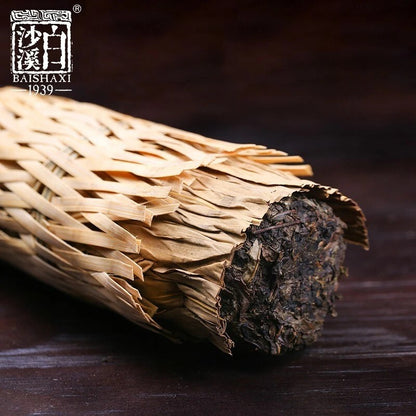 Baishaxi Shi Liang Cha Hua Juan Hei Cha Dark Tea Black In Bamboo Basket 362.5g
