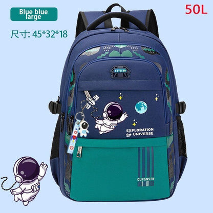50L Schoolbag Primary School Students Spine Protection Super Light Backpack Boys