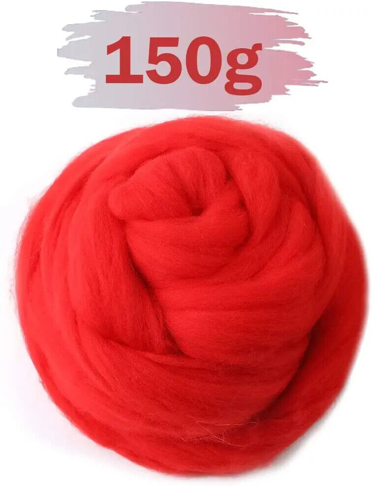 Needle Felting Wool 150g Dyed Roving Fibre Needlecraft Beginners Kit Accessories