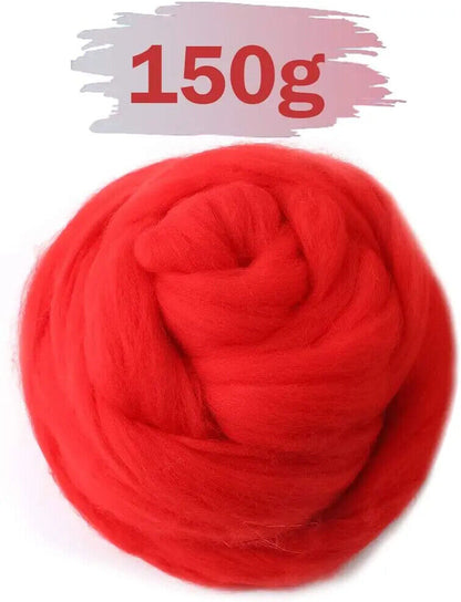 Needle Felting Wool 150g Dyed Roving Fibre Needlecraft Beginners Kit Accessories