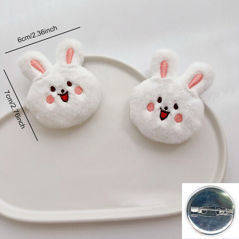 Nerdy Bear Happy Rabbit Cartoon Plush Doll Brooch Student School Bag Decoration