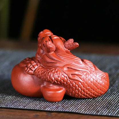 Purple Clay Tea Pet Cornucopia Fish Handmade Chinese Kung Fu Tea Set Sculpture