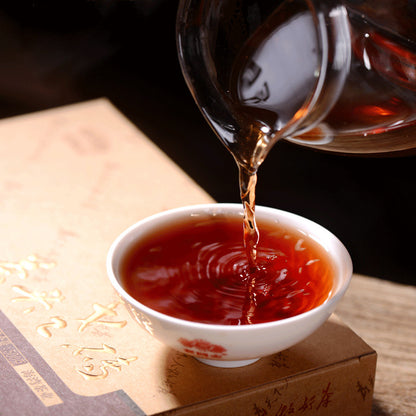 2018 Haiwan Lao Tong Zhi 9908 Ripe Pu'er Cha Tou Old Brick Shu Pu-erh Tea 500g-