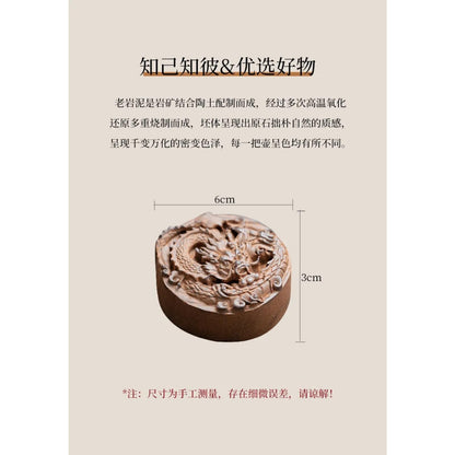 Japanese Rock Mud Dragon Teapot Cover Holder Tea Pet 6cm Cover FrameTea Play