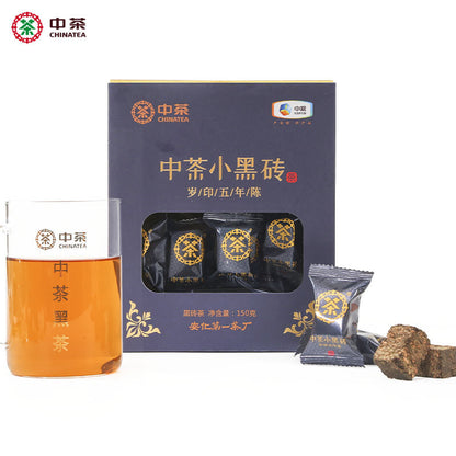 CHINATEA brand small black brick 5 years Hunan Anhua black tea brick 150g box -