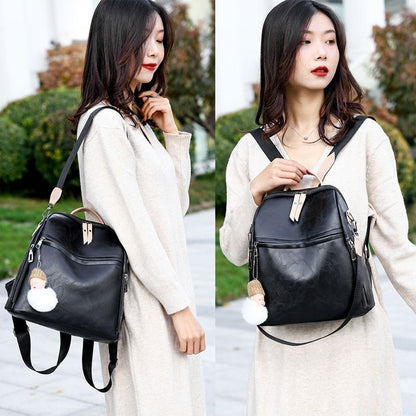 Synthetic Leather Backpacks School Bags Large School Bags Student Book Bag Retro