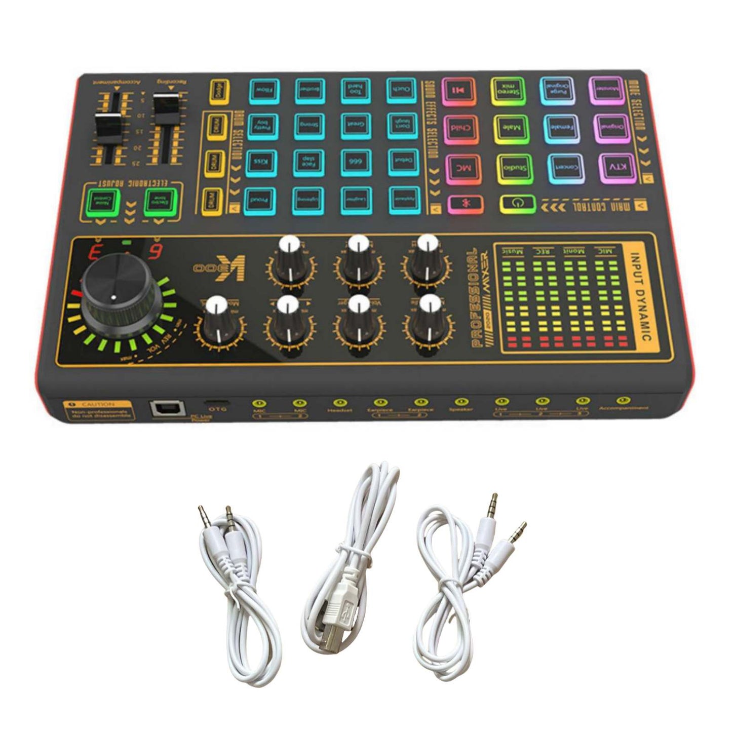 K300 Sound Card Professional Audio Mixer For Live Steaming For Music Recording