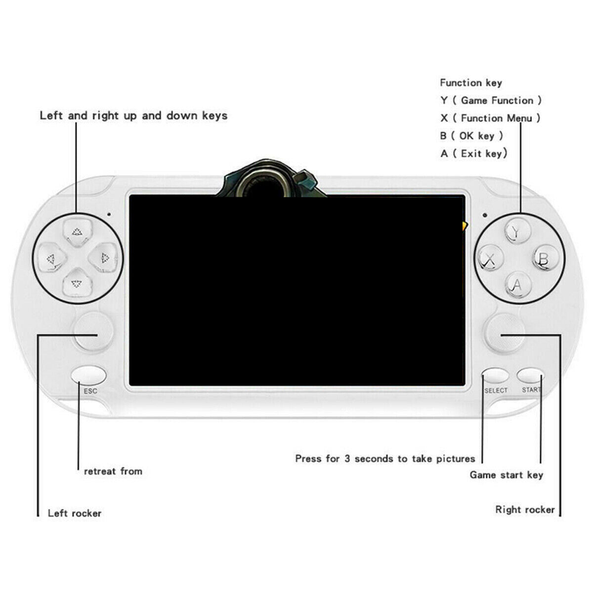 X9S 5.1" 8GB 128Bit Handheld Portable Game Console MP3 Video Player 1000+ Games