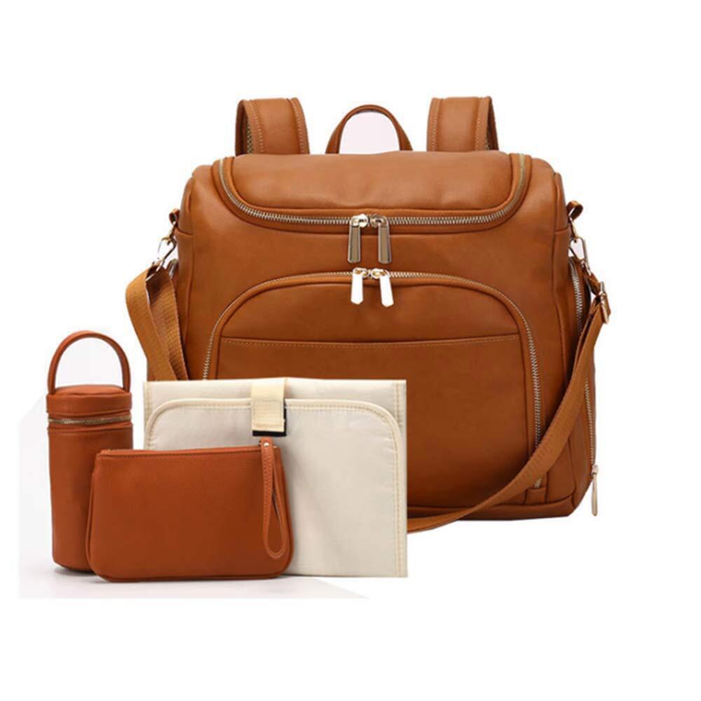 Types PU Leather Bag Backpack Mom Baby Bag Changing Pad Mom Baby Nursing