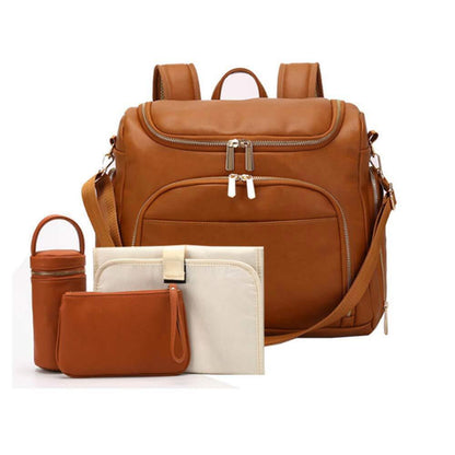 Types PU Leather Bag Backpack Mom Baby Bag Changing Pad Mom Baby Nursing