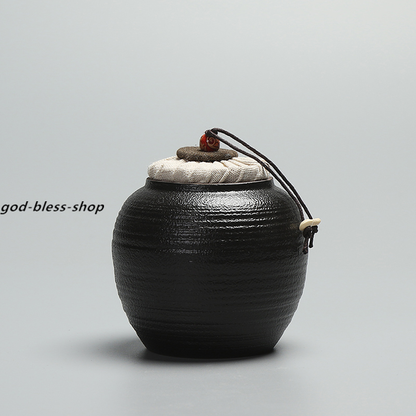 Pottery Tea Caddy Small Size Holder For Tea Chinese Ceramic Tea Canister New