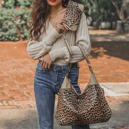 Celela Women Concealed Carry Handbag Pattern Studs Hobo Shoulder Bag W/ Purse