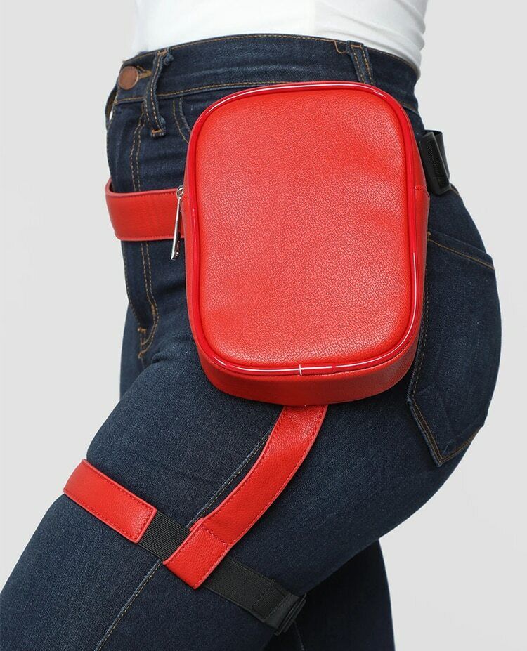 Fashion Women Waist Leg Belt Leather Cool Girl Bag Fanny Pack For Outdoor