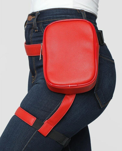 Fashion Women Waist Leg Belt Leather Cool Girl Bag Fanny Pack For Outdoor