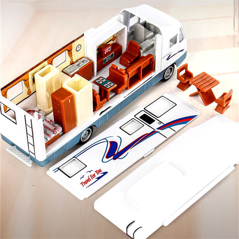 1:30 Diecast Luxury RV Recreational Vehicle Car Model Metal Camper Van Motorhome