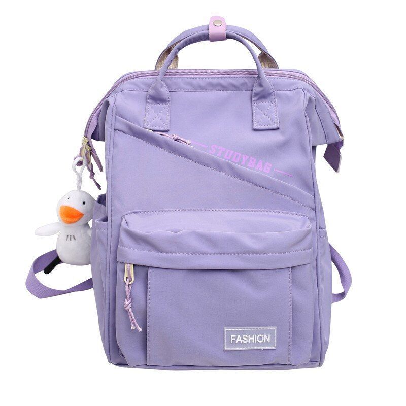 Laptop Waterproof Nylon Bag Traveling Green Backpack Bag College 26*18*40CM Pink