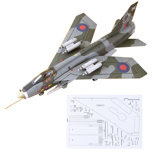 New 1/33 Scale British Lightning F Mk.6 Fighter Paper Model Unassembled Kit