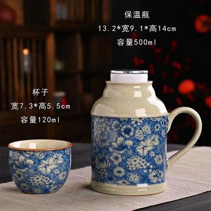 1pc Ru Kiln Small Warm Pot Ceramic Teapot Home Kung Fu Teapot