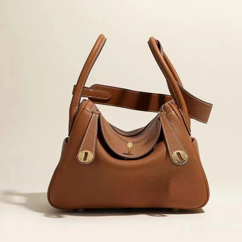Pillow Handbags Tote Bag Women Golden Lock Soft Cow Genuine Shoulder Crossbody