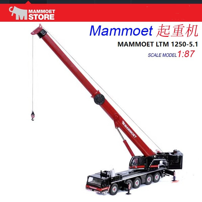 1:87 Mammoet LIEBHERR LTM1250-5.1 Crane Construction Machine Diecast Model