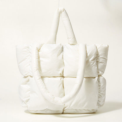 Tote Padded Handbags Quilted Women Shoulder Bags Nylon Cotton Crossbody Bag