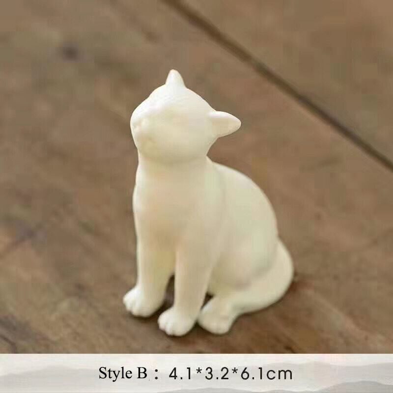2.4” Chinese Tea Set Decoration Ceramic Teapets Cute Cat White Tea Play