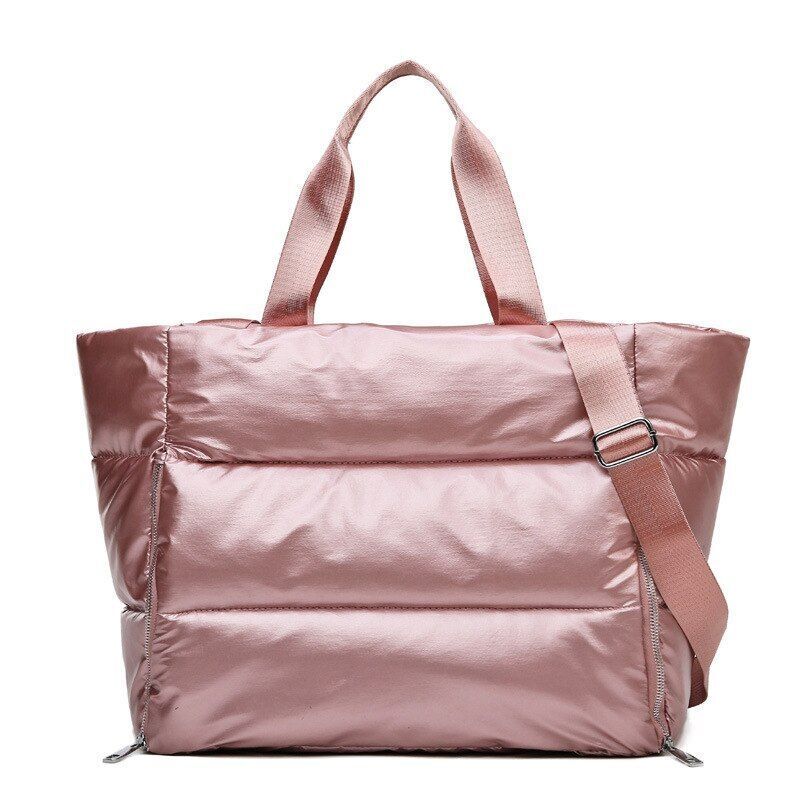 Large Shoulder Bag Waterproof Nylon Bag Space Padded Cotton Feather Down Tote