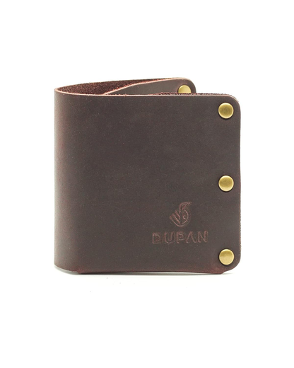 Handmade Full Grain Leather Slim Bifold Wallet Six Card Slots Minimalist Gift