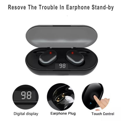 Y30-Pro Mini Bluetooth 5.0 Wireless Headset TWS Earphones LED Stereo Headphones