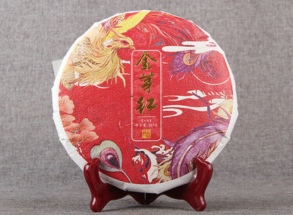 357g HelloYoung Black Tea Natural Yunnan Golden Buds Dian Hong Black Tea Cake
