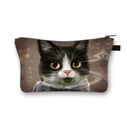 Cute Cat Print Cosmetic Case Makeup Bags Cosmetic Bags Travel Storage Organizers
