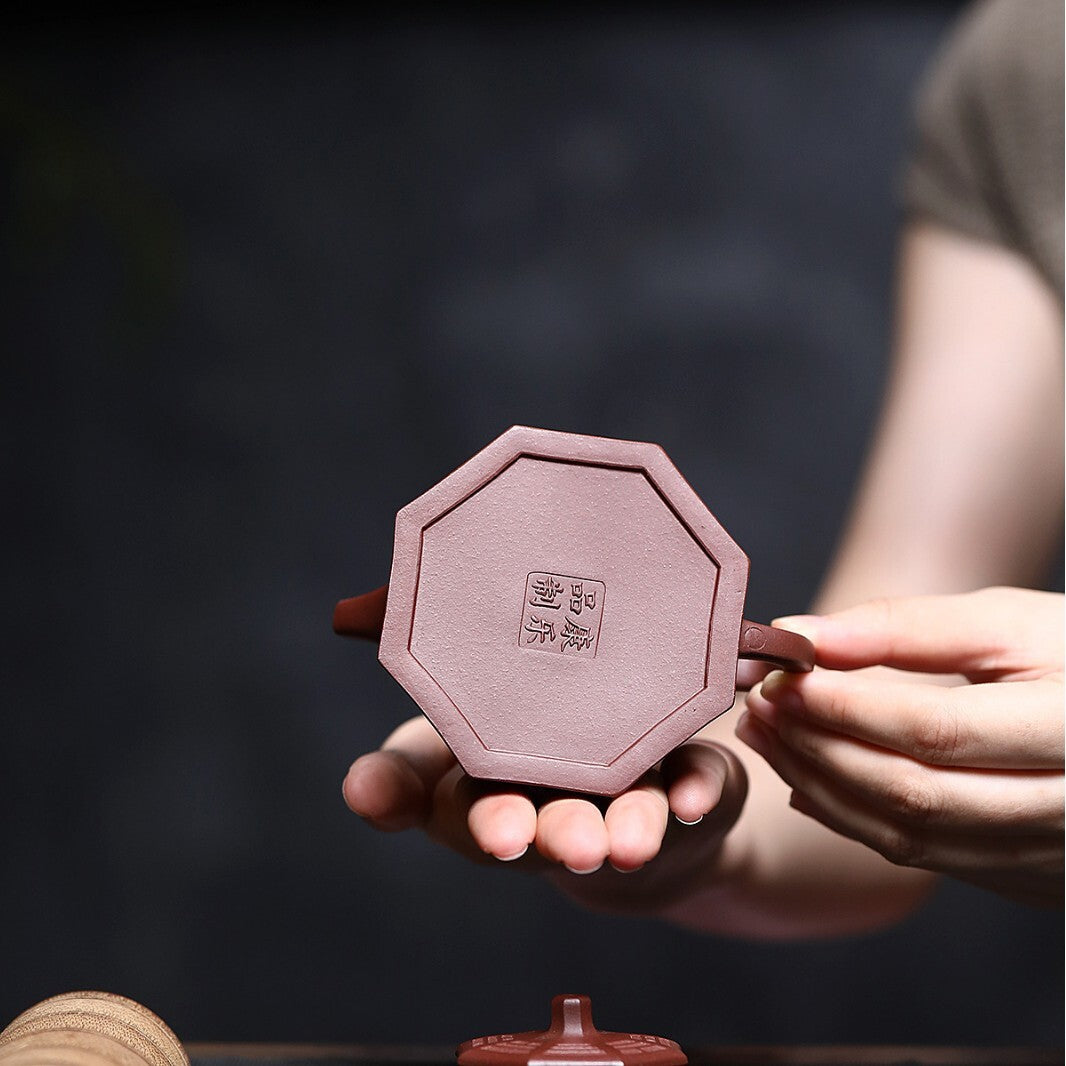 Traditional Craft Real Yixing Zisha Purple Grit Tea Pot Marked Handmade Pot New