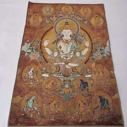 36 "Buddhist Tara Buddha Statue Tangka Silk Painting